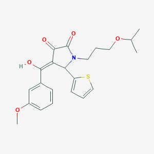 molecular formula C22H25NO5S B506051 3-hydroxy-1-(3-isopropoxypropyl)-4-(3-methoxybenzoyl)-5-(2-thienyl)-1,5-dihydro-2H-pyrrol-2-one 