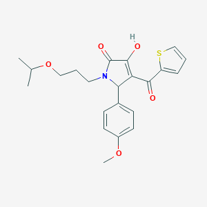 molecular formula C22H25NO5S B506053 3-hydroxy-1-(3-isopropoxypropyl)-5-(4-methoxyphenyl)-4-(2-thienylcarbonyl)-1,5-dihydro-2H-pyrrol-2-one 