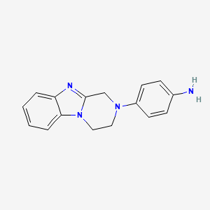 molecular formula C16H16N4 B5060560 4-(3,4-dihydro-1H-pyrazino[1,2-a]benzimidazol-2-yl)aniline 