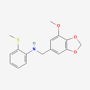 molecular formula C16H17NO3S B5060582 N-[(7-methoxy-1,3-benzodioxol-5-yl)methyl]-2-methylsulfanylaniline 