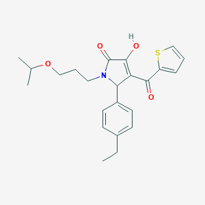 molecular formula C23H27NO4S B506060 5-(4-ethylphenyl)-3-hydroxy-1-(3-isopropoxypropyl)-4-(2-thienylcarbonyl)-1,5-dihydro-2H-pyrrol-2-one 