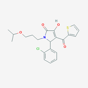 molecular formula C21H22ClNO4S B506064 5-(2-chlorophenyl)-3-hydroxy-1-(3-isopropoxypropyl)-4-(2-thienylcarbonyl)-1,5-dihydro-2H-pyrrol-2-one 