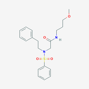 molecular formula C20H26N2O4S B5061200 N-(3-methoxypropyl)-N~2~-(2-phenylethyl)-N~2~-(phenylsulfonyl)glycinamide 