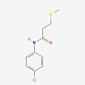molecular formula C10H12ClNOS B5061212 N-(4-chlorophenyl)-3-methylsulfanylpropanamide 