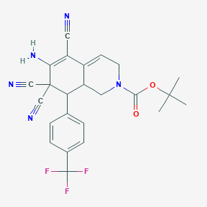 molecular formula C24H22F3N5O2 B5061248 Tert-butyl 6-amino-5,7,7-tricyano-8-[4-(trifluoromethyl)phenyl]-1,3,8,8a-tetrahydroisoquinoline-2-carboxylate 