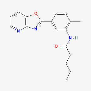 molecular formula C18H19N3O2 B5061278 N-(2-Methyl-5-{[1,3]oxazolo[4,5-B]pyridin-2-YL}phenyl)pentanamide 