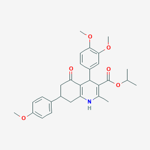 molecular formula C29H33NO6 B5061478 Propan-2-yl 4-(3,4-dimethoxyphenyl)-7-(4-methoxyphenyl)-2-methyl-5-oxo-1,4,5,6,7,8-hexahydroquinoline-3-carboxylate 