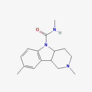 molecular formula C15H21N3O B5061485 N,2,8-trimethyl-3,4,4a,9b-tetrahydro-1H-pyrido[4,3-b]indole-5-carboxamide 