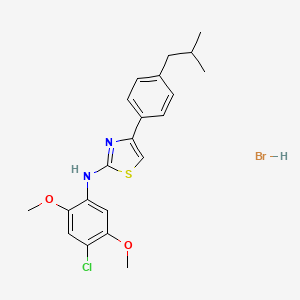 molecular formula C21H24BrClN2O2S B5061519 N-(4-chloro-2,5-dimethoxyphenyl)-4-[4-(2-methylpropyl)phenyl]-1,3-thiazol-2-amine;hydrobromide 