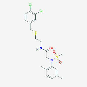 molecular formula C20H24Cl2N2O3S2 B5061607 N-[2-[(3,4-dichlorophenyl)methylsulfanyl]ethyl]-2-(2,5-dimethyl-N-methylsulfonylanilino)acetamide 