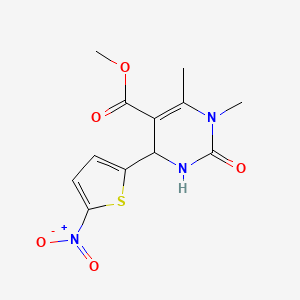 molecular formula C12H13N3O5S B5061653 Methyl 1,6-dimethyl-4-(5-nitrothiophen-2-yl)-2-oxo-1,2,3,4-tetrahydropyrimidine-5-carboxylate 