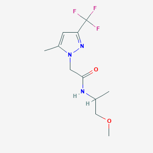 molecular formula C11H16F3N3O2 B506172 N-[1-methyl-2-(methyloxy)ethyl]-2-[5-methyl-3-(trifluoromethyl)-1H-pyrazol-1-yl]acetamide 