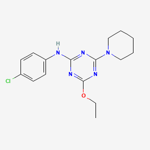 molecular formula C16H20ClN5O B5061809 N-(4-chlorophenyl)-4-ethoxy-6-piperidin-1-yl-1,3,5-triazin-2-amine 