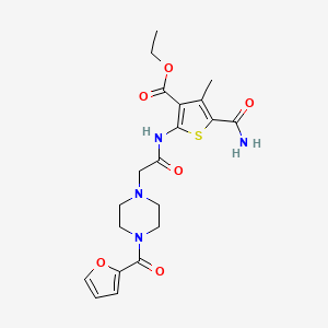 molecular formula C20H24N4O6S B5061837 Ethyl 5-carbamoyl-2-[[2-[4-(furan-2-carbonyl)piperazin-1-yl]acetyl]amino]-4-methylthiophene-3-carboxylate 