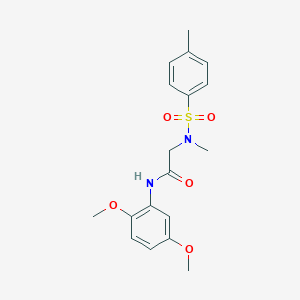 molecular formula C18H22N2O5S B506187 N-(2,5-dimethoxyphenyl)-2-(N-methyl-4-methylbenzenesulfonamido)acetamide 
