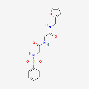 molecular formula C15H17N3O5S B5061929 N~1~-{2-[(2-Furylmethyl)amino]-2-oxoethyl}-2-[(phenylsulfonyl)amino]acetamide 
