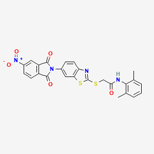 molecular formula C25H18N4O5S2 B5062012 N-(2,6-dimethylphenyl)-2-[[6-(5-nitro-1,3-dioxoisoindol-2-yl)-1,3-benzothiazol-2-yl]sulfanyl]acetamide 
