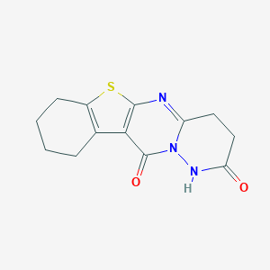 molecular formula C13H13N3O2S B506203 17-thia-2,7,8-triazatetracyclo[8.7.0.03,8.011,16]heptadeca-1(10),2,11(16)-triene-6,9-dione 