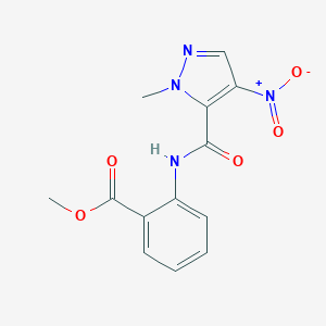 molecular formula C13H12N4O5 B506205 Methyl 2-[(2-methyl-4-nitropyrazole-3-carbonyl)amino]benzoate CAS No. 312529-81-0