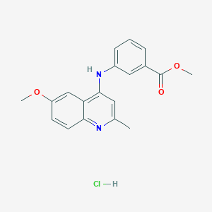 molecular formula C19H19ClN2O3 B5062063 Methyl 3-[(6-methoxy-2-methylquinolin-4-yl)amino]benzoate;hydrochloride 