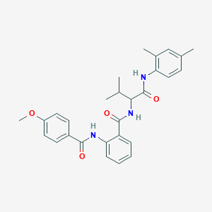 molecular formula C28H31N3O4 B5062077 N-[1-(2,4-dimethylanilino)-3-methyl-1-oxobutan-2-yl]-2-[(4-methoxybenzoyl)amino]benzamide CAS No. 485810-16-0