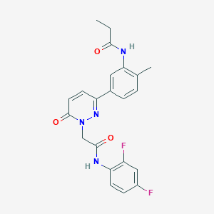 molecular formula C22H20F2N4O3 B5062107 N-[5-(1-{2-[(2,4-difluorophenyl)amino]-2-oxoethyl}-6-oxo-1,6-dihydropyridazin-3-yl)-2-methylphenyl]propanamide 