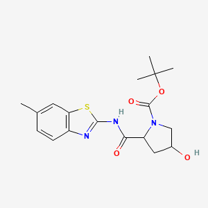 molecular formula C18H23N3O4S B5062280 Tert-butyl 4-hydroxy-2-[(6-methyl-1,3-benzothiazol-2-yl)carbamoyl]pyrrolidine-1-carboxylate 