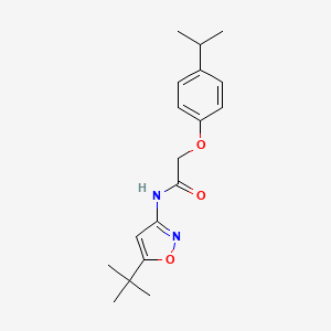 molecular formula C18H24N2O3 B5062299 N-(5-tert-butyl-1,2-oxazol-3-yl)-2-[4-(propan-2-yl)phenoxy]acetamide 
