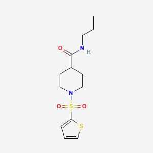 molecular formula C13H20N2O3S2 B5062327 N-PROPYL-1-(THIOPHENE-2-SULFONYL)PIPERIDINE-4-CARBOXAMIDE 