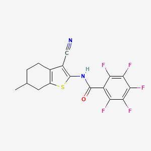 molecular formula C17H11F5N2OS B5062353 N-(3-cyano-6-methyl-4,5,6,7-tetrahydro-1-benzothiophen-2-yl)-2,3,4,5,6-pentafluorobenzamide 
