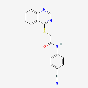 molecular formula C17H12N4OS B5062425 N-(4-cyanophenyl)-2-(quinazolin-4-ylsulfanyl)acetamide 