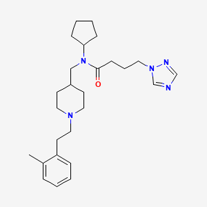 molecular formula C26H39N5O B5062474 N-cyclopentyl-N-[[1-[2-(2-methylphenyl)ethyl]piperidin-4-yl]methyl]-4-(1,2,4-triazol-1-yl)butanamide 