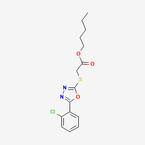 molecular formula C15H17ClN2O3S B5062651 Pentyl 2-[[5-(2-chlorophenyl)-1,3,4-oxadiazol-2-yl]sulfanyl]acetate 