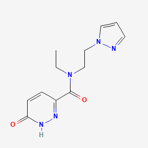 molecular formula C12H15N5O2 B5062907 N-ethyl-6-oxo-N-(2-pyrazol-1-ylethyl)-1H-pyridazine-3-carboxamide 