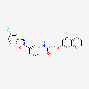 molecular formula C26H19ClN2O3 B5062931 N-[3-(5-chloro-1,3-benzoxazol-2-yl)-2-methylphenyl]-2-(naphthalen-2-yloxy)acetamide 