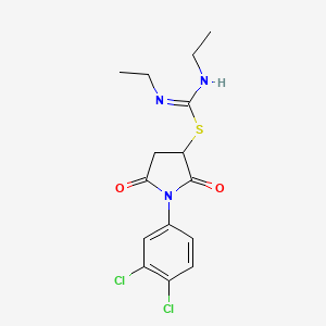 molecular formula C15H17Cl2N3O2S B5063272 1-(3,4-dichlorophenyl)-2,5-dioxo-3-pyrrolidinyl N,N'-diethylimidothiocarbamate 