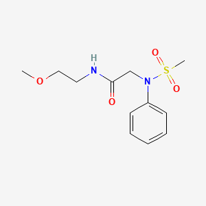 molecular formula C12H18N2O4S B5063522 N-(2-methoxyethyl)-2-(N-methylsulfonylanilino)acetamide 