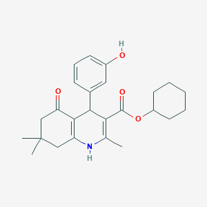 molecular formula C25H31NO4 B5063537 Cyclohexyl 4-(3-hydroxyphenyl)-2,7,7-trimethyl-5-oxo-1,4,5,6,7,8-hexahydroquinoline-3-carboxylate 