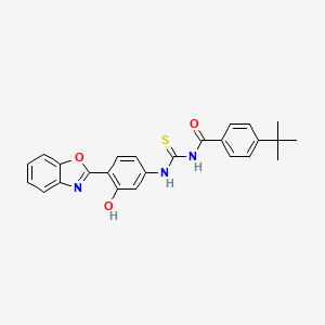 molecular formula C25H23N3O3S B5063638 N-{[4-(1,3-benzoxazol-2-yl)-3-hydroxyphenyl]carbamothioyl}-4-tert-butylbenzamide 