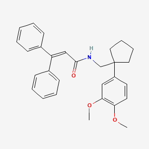 molecular formula C29H31NO3 B5063691 N-[[1-(3,4-dimethoxyphenyl)cyclopentyl]methyl]-3,3-diphenylprop-2-enamide 
