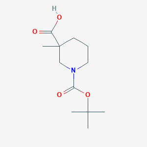 molecular formula C12H21NO4 B050637 1-(Tert-butoxycarbonyl)-3-methylpiperidine-3-carboxylic acid CAS No. 534602-47-6