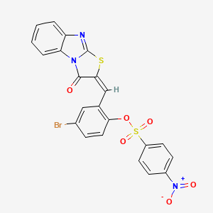 molecular formula C22H12BrN3O6S2 B5063743 4-bromo-2-[(3-oxo[1,3]thiazolo[3,2-a]benzimidazol-2(3H)-ylidene)methyl]phenyl 4-nitrobenzenesulfonate 