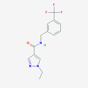 molecular formula C14H14F3N3O B506375 1-ETHYL-N~4~-[3-(TRIFLUOROMETHYL)BENZYL]-1H-PYRAZOLE-4-CARBOXAMIDE 