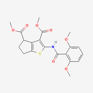 molecular formula C20H21NO7S B5063764 dimethyl 2-[(2,6-dimethoxybenzoyl)amino]-5,6-dihydro-4H-cyclopenta[b]thiophene-3,4-dicarboxylate 