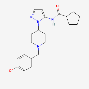 molecular formula C22H30N4O2 B5063769 N-[2-[1-[(4-methoxyphenyl)methyl]piperidin-4-yl]pyrazol-3-yl]cyclopentanecarboxamide 