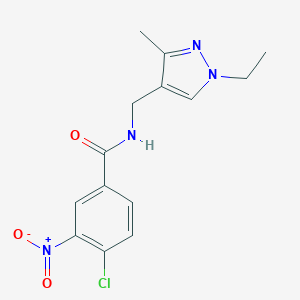 4-chloro-N-[(1-ethyl-3-methyl-1H-pyrazol-4-yl)methyl]-3-nitrobenzamide