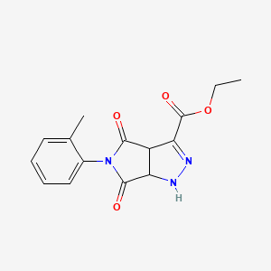 molecular formula C15H15N3O4 B5063950 ETHYL 5-(2-METHYLPHENYL)-4,6-DIOXO-1H,3AH,4H,5H,6H,6AH-PYRROLO[3,4-C]PYRAZOLE-3-CARBOXYLATE 