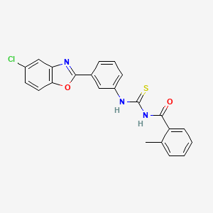 molecular formula C22H16ClN3O2S B5064048 N-{[3-(5-chloro-1,3-benzoxazol-2-yl)phenyl]carbamothioyl}-2-methylbenzamide 