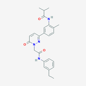 molecular formula C25H28N4O3 B5064076 N-[5-(1-{2-[(3-ethylphenyl)amino]-2-oxoethyl}-6-oxo-1,6-dihydropyridazin-3-yl)-2-methylphenyl]-2-methylpropanamide 