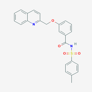 molecular formula C24H20N2O4S B050641 N-((4-Methylphenyl)sulfonyl)-3-(2-quinolinylmethoxy)benzamide CAS No. 119514-97-5